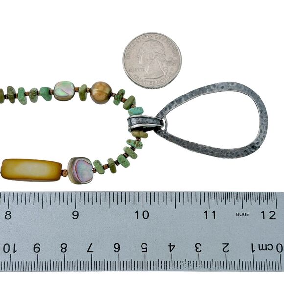 Silpada Sterling Silver Dyed Howlite Pearl Abalone Bead Necklace 18"-20" N1786 - Picture 5 of 5